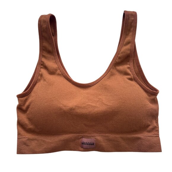 Danskin Other - Danskin Padded Sports Bra Scoop Neck Pull-On Brown Size Medium